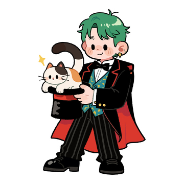 动漫风少年抱猫插画