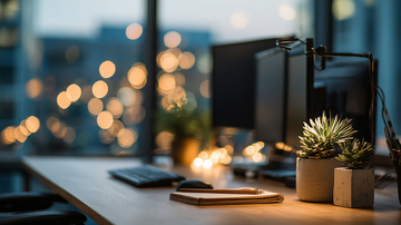 温馨办公桌景观