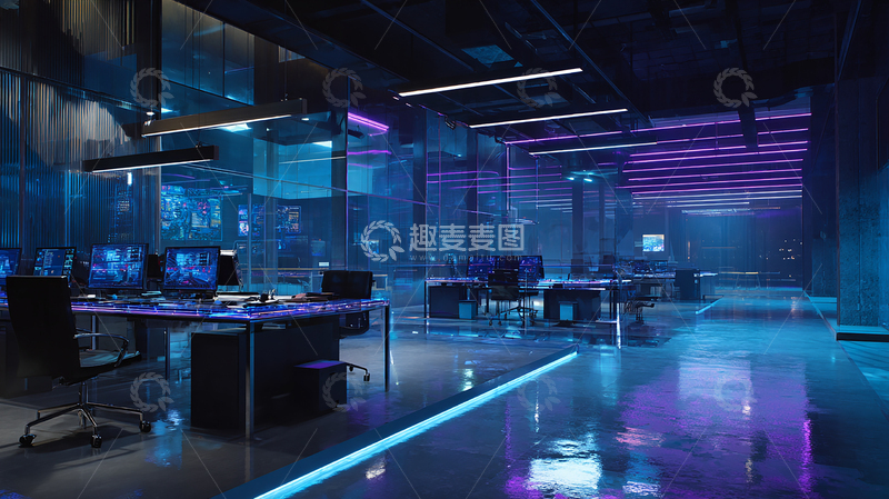 高清大图下载【趣麦麦图】未来科技感办公环境