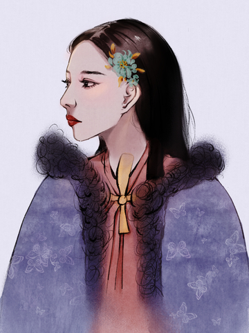 凝视远方的女人