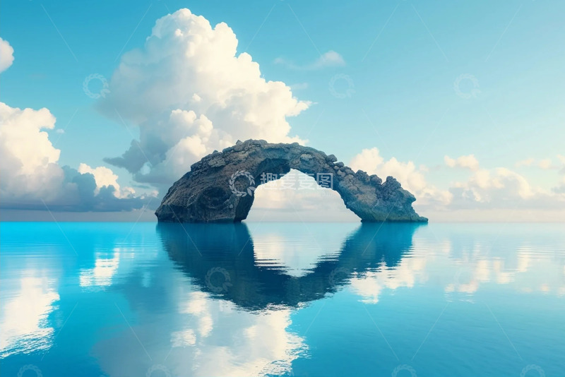 高清大图下载【趣麦麦图】拱门衔云的海镜云涡