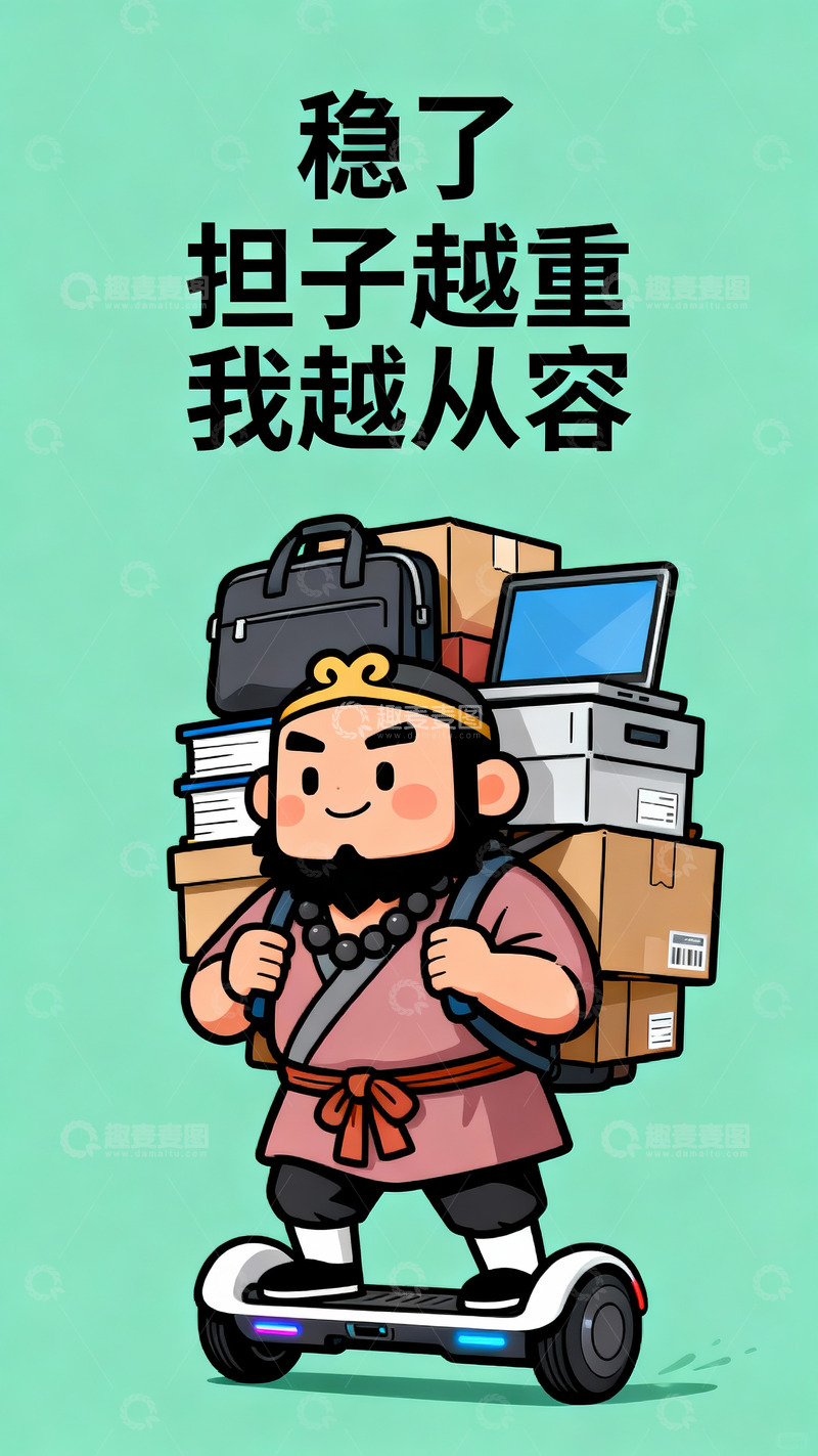 高清大图下载【趣麦麦图】沙僧负重：担子越重越从容