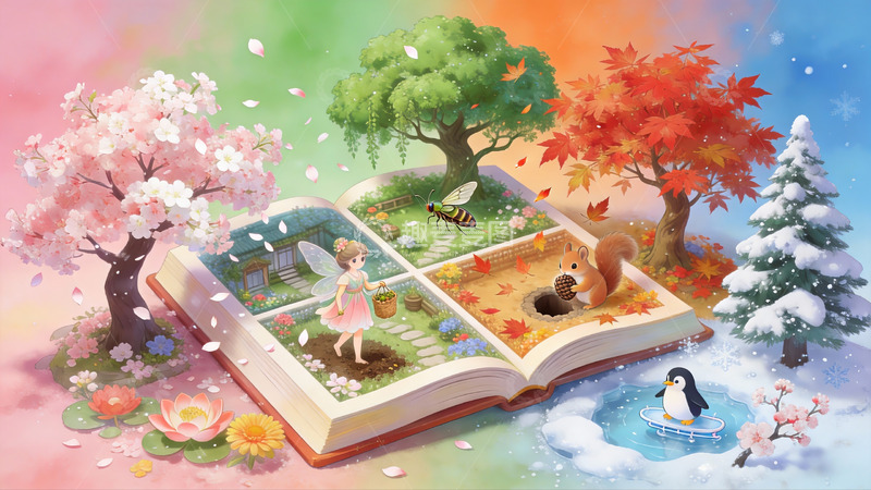 高清大图下载【趣麦麦图】绘本里的四季流转童话绘