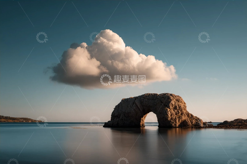 高清大图下载【趣麦麦图】柔云裹拱的澄波水镜