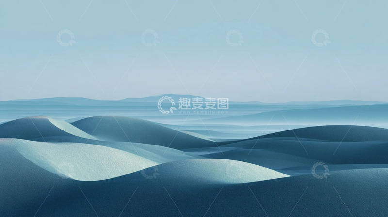 高清大图下载【趣麦麦图】蓝调柔峦裹的轻岚素境