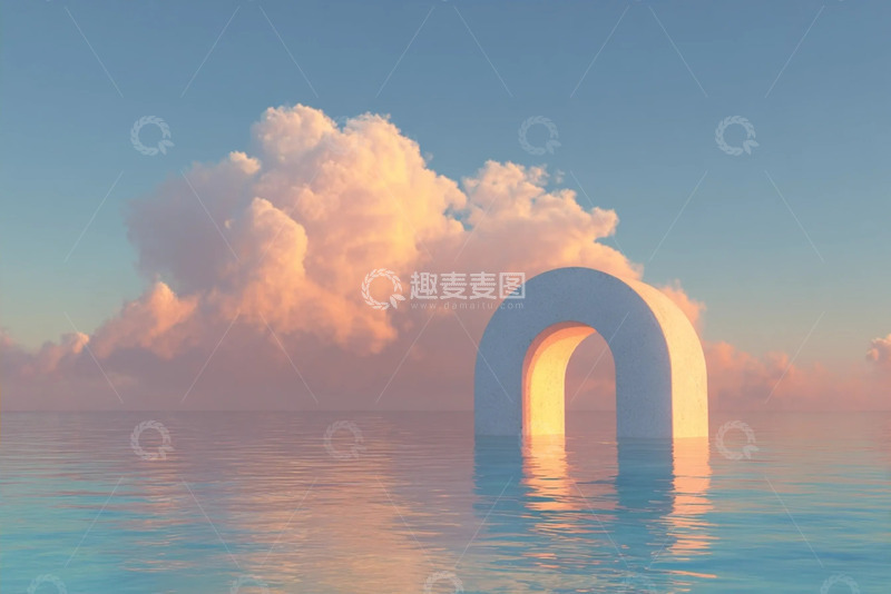 高清大图下载【趣麦麦图】苍蓝澄波上的云拱穹云