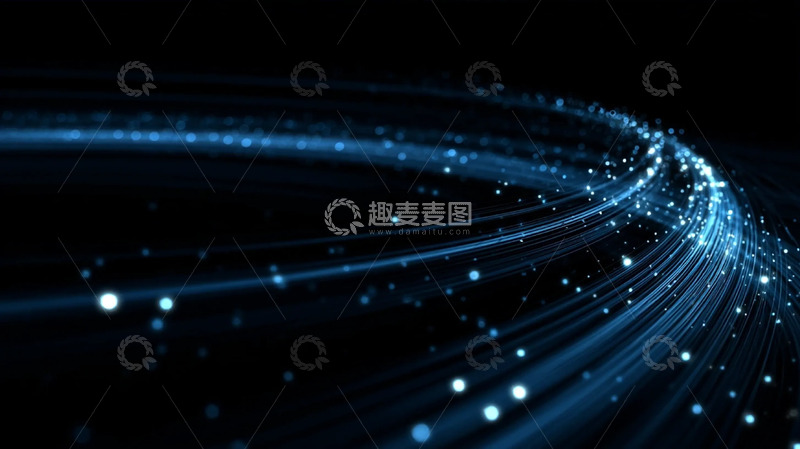 高清大图下载【趣麦麦图】蓝波光点裹的科技素材