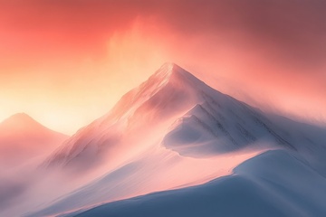 山峰云雾高山美景