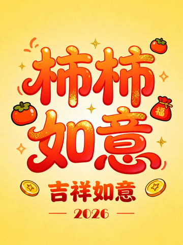 柿柿如意吉祥海报设计