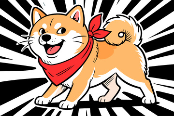 卡通柴犬插画设计