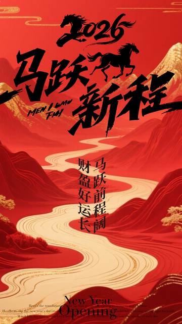 马跃新程财富运长海报设计素材