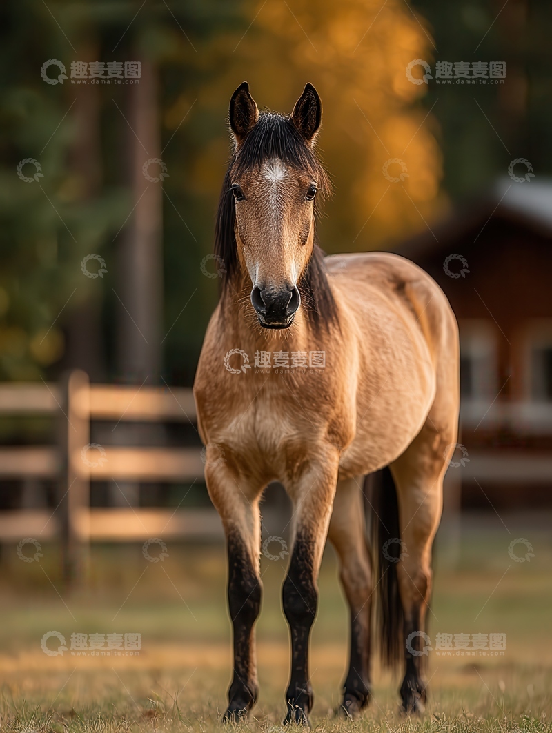 高清大图下载【趣麦麦图】冷血马  沙色  雄壮  