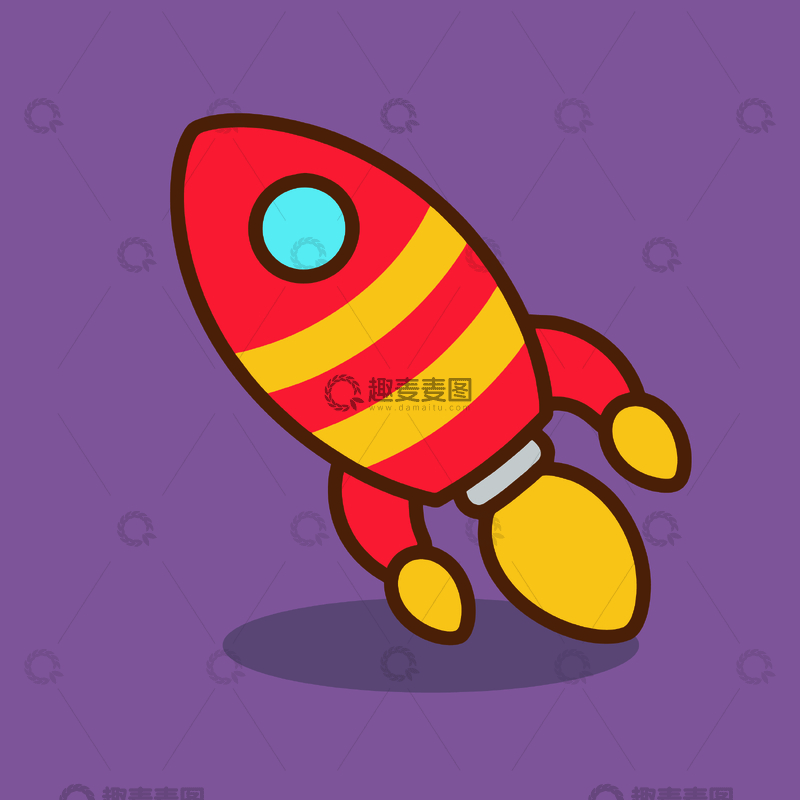 源文件下载【趣麦麦图】卡通风格火箭图案设计素材