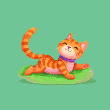 卡通可爱橘猫插画