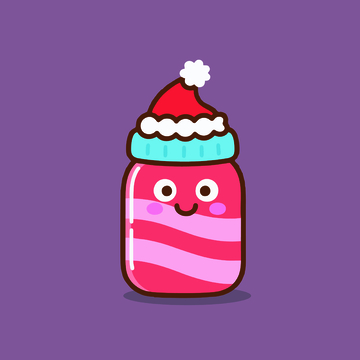 卡通瓶子圣诞节节日装饰图案