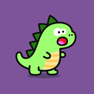 卡通绿色恐龙形象矢量设计元素