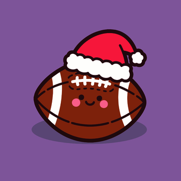 可爱棒球圣诞帽卡通形象插画