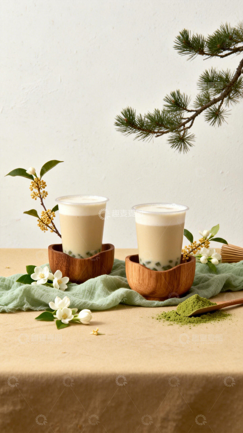 高清大图下载【趣麦麦图】简约风奶茶静物摄影
