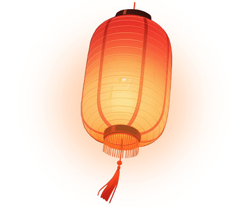 AICG红色喜庆春节中式灯笼装饰素材