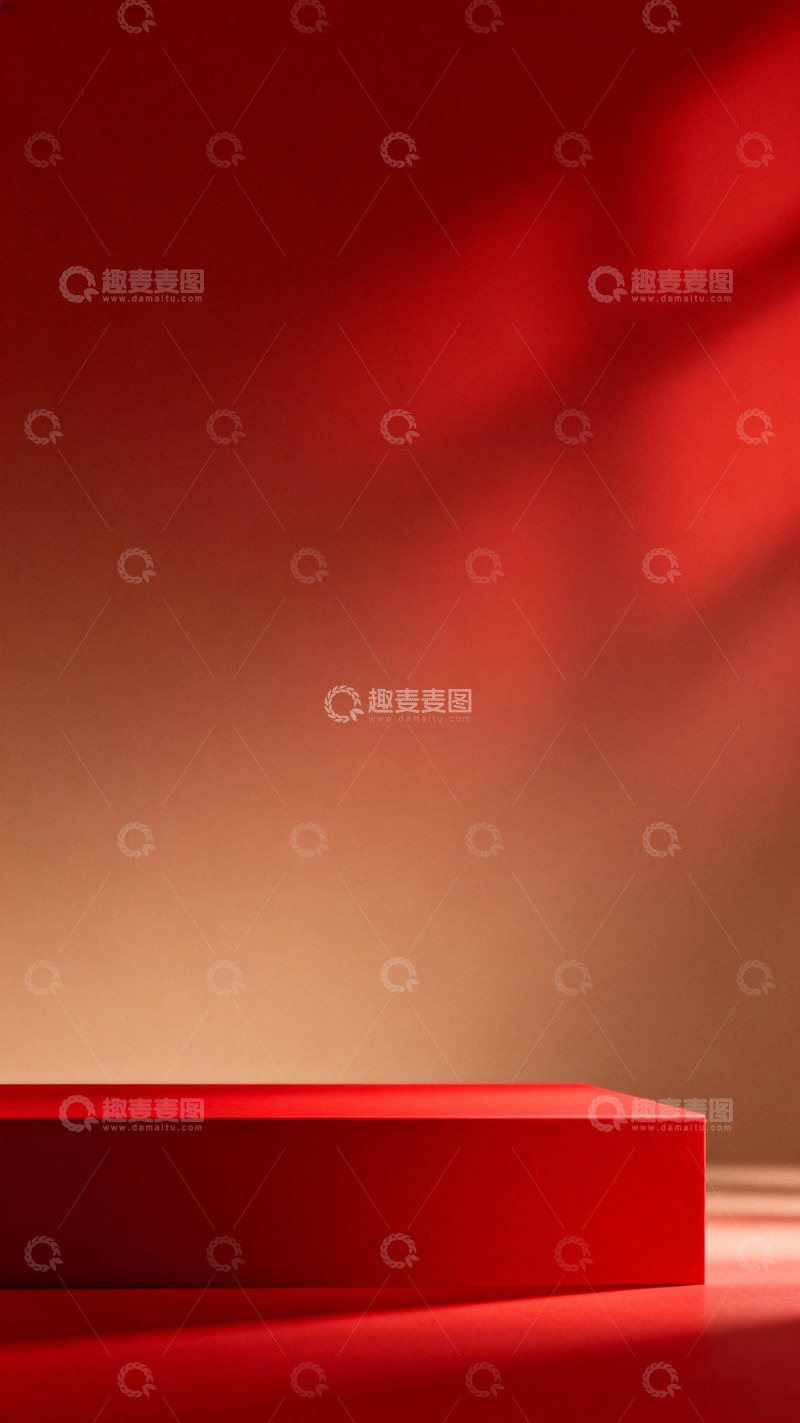 高清大图下载【趣麦麦图】红色简约舞台光影设计素材