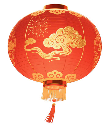 AICG红色喜庆春节中式大肚灯笼装饰素材