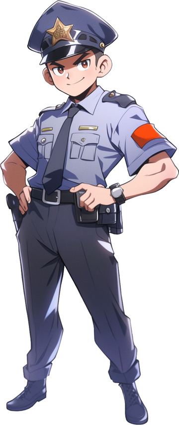 AICG二次元卡通警察形象人物素材