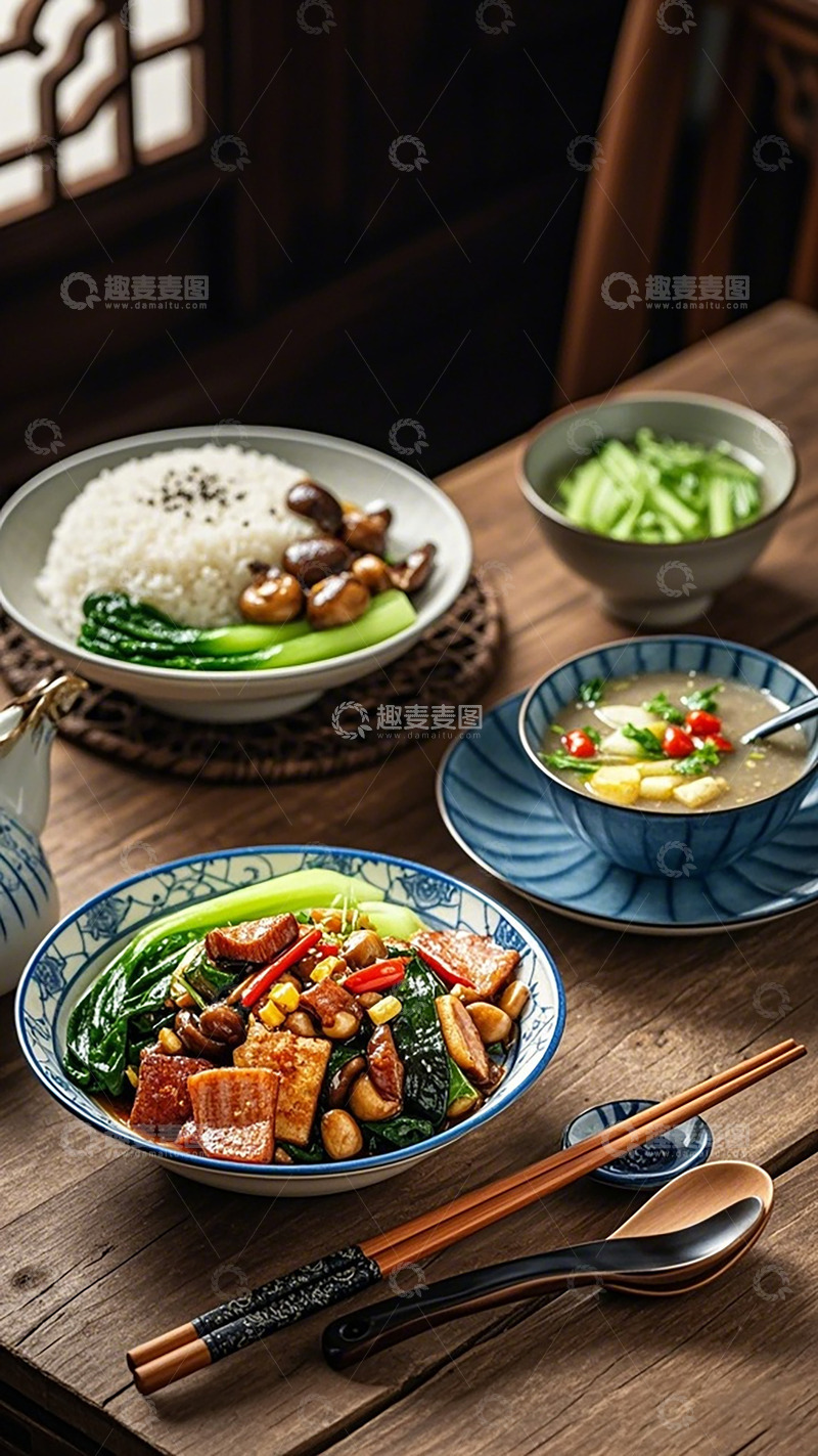 高清大图下载【趣麦麦图】中式美食餐具摄影图片