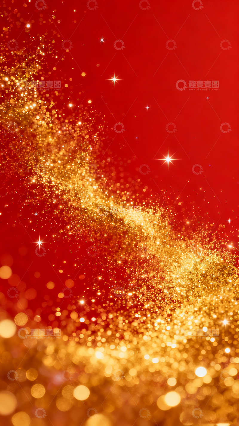 高清大图下载【趣麦麦图】红金闪光节日背景