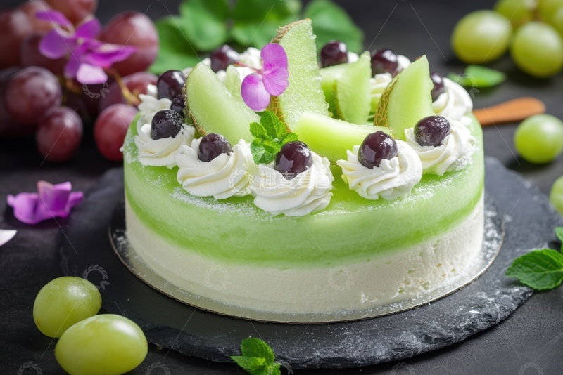 高清大图下载【趣麦麦图】葡萄水果奶油蛋糕