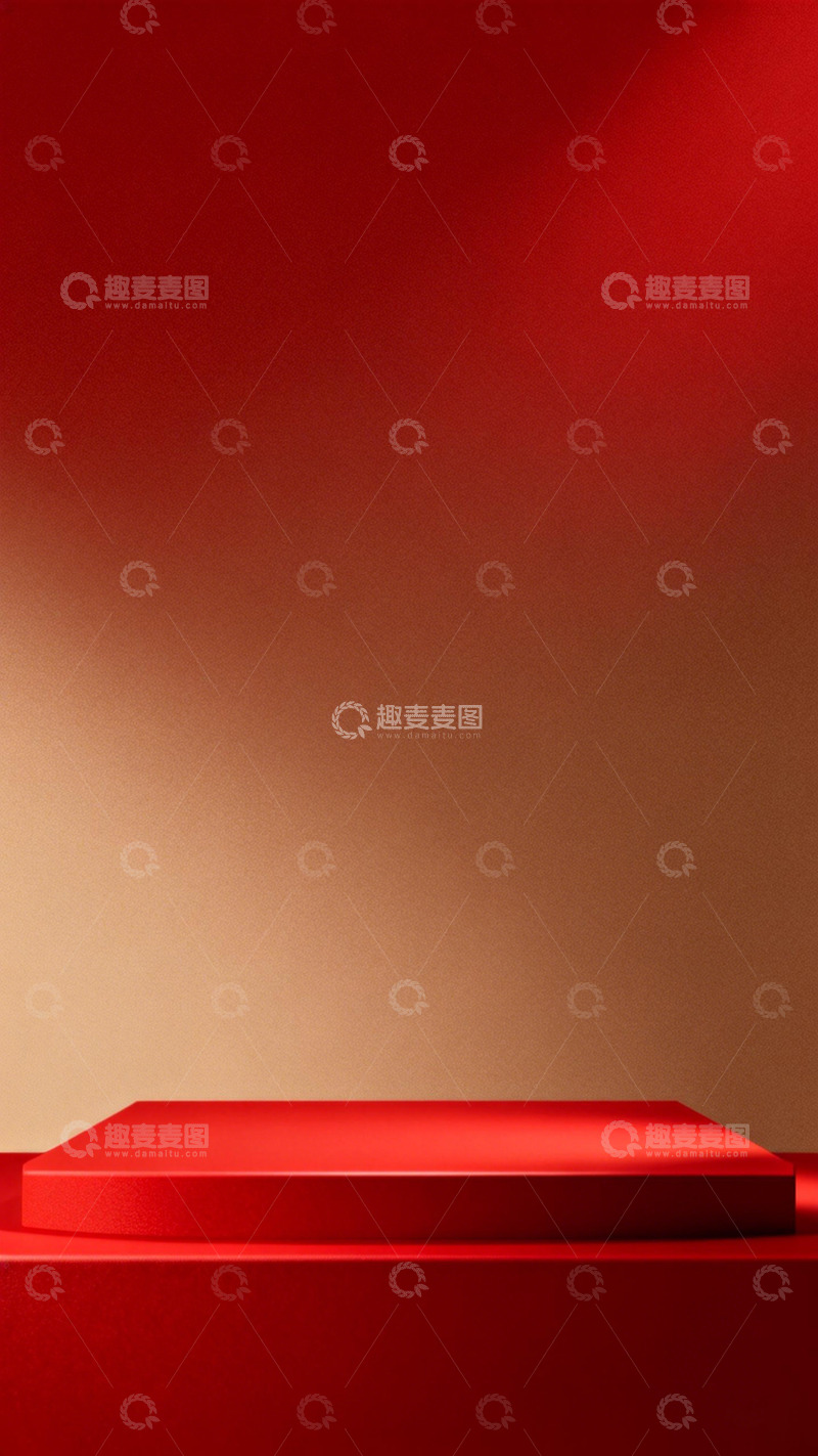 高清大图下载【趣麦麦图】红色简约展台设计背景