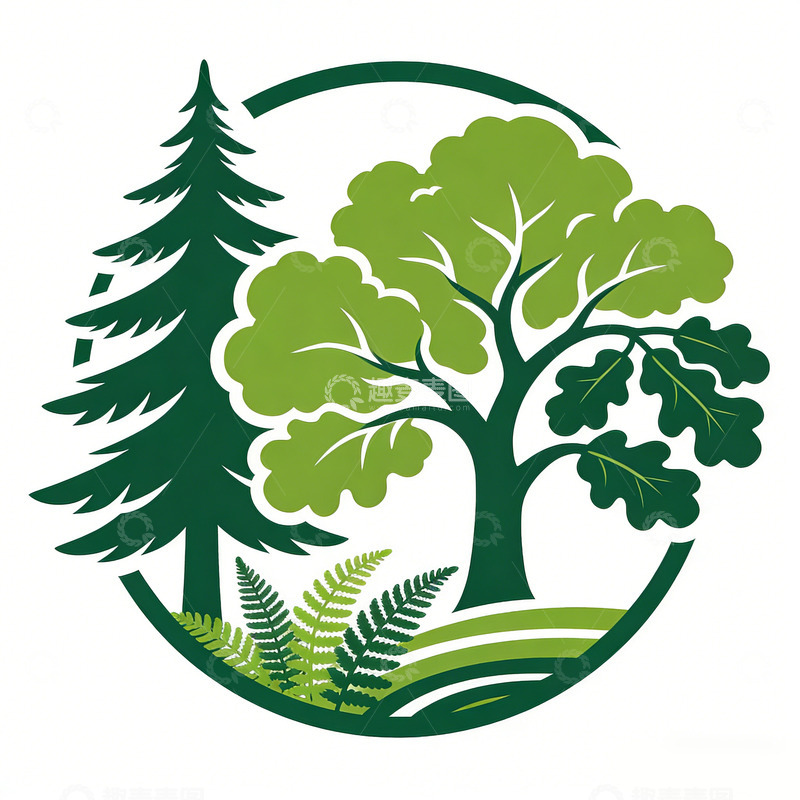 高清大图下载【趣麦麦图】自然森林图标设计