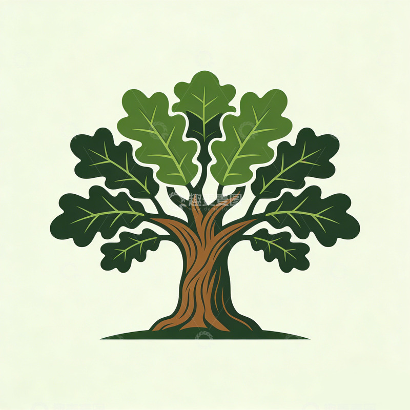 高清大图下载【趣麦麦图】简约风格树木插画设计素材