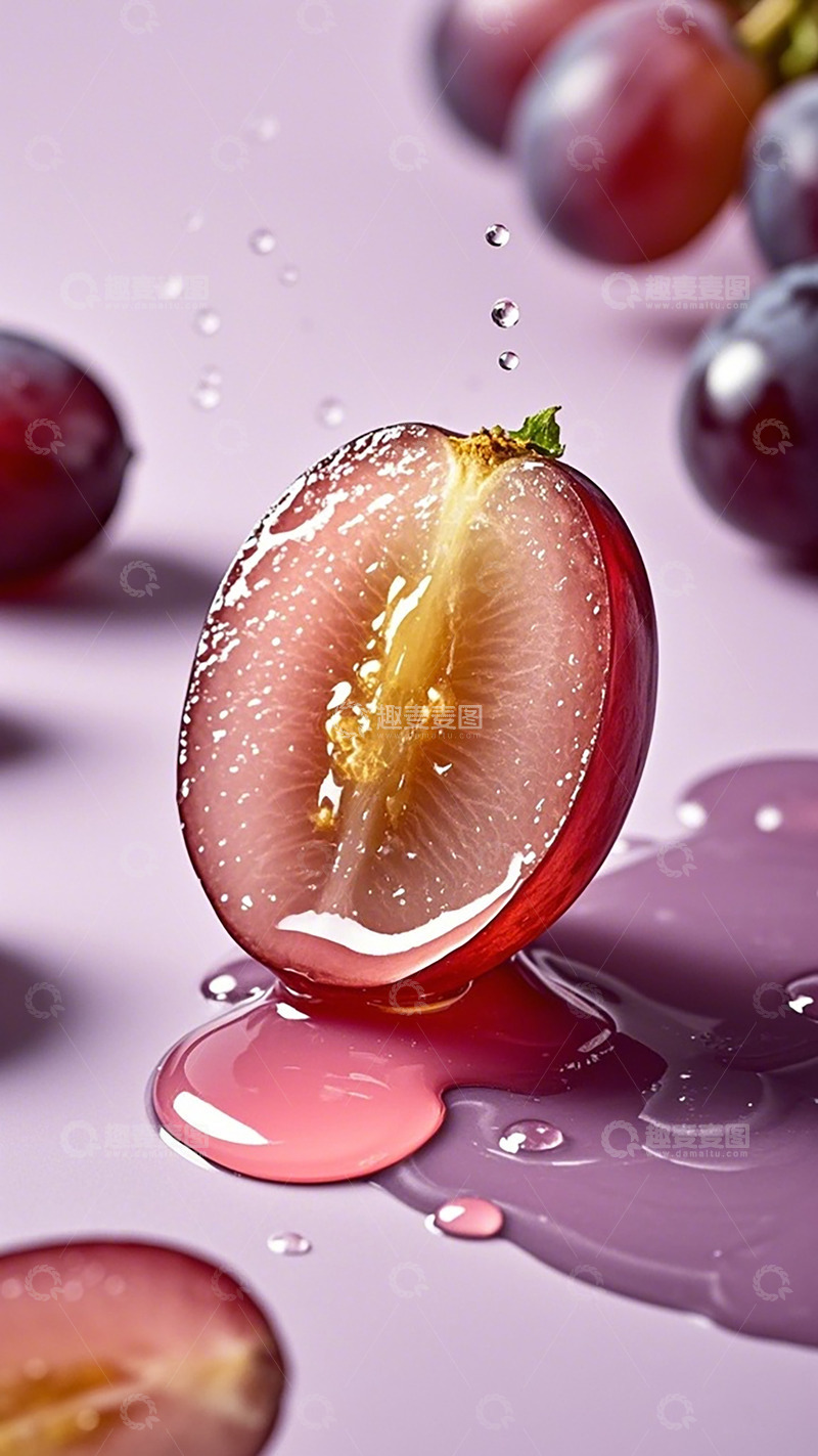 高清大图下载【趣麦麦图】葡萄特写水珠美味摄影