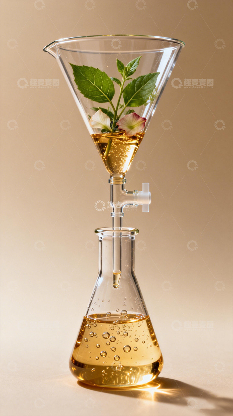 高清大图下载【趣麦麦图】科学实验器材花卉装饰