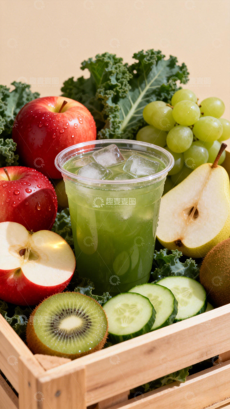 高清大图下载【趣麦麦图】果蔬盛宴新鲜果汁饮品展示