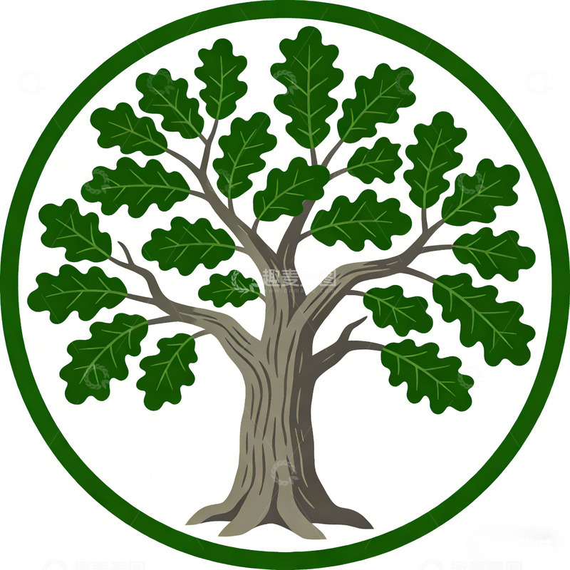 高清大图下载【趣麦麦图】绿色圆圈大树标志设计