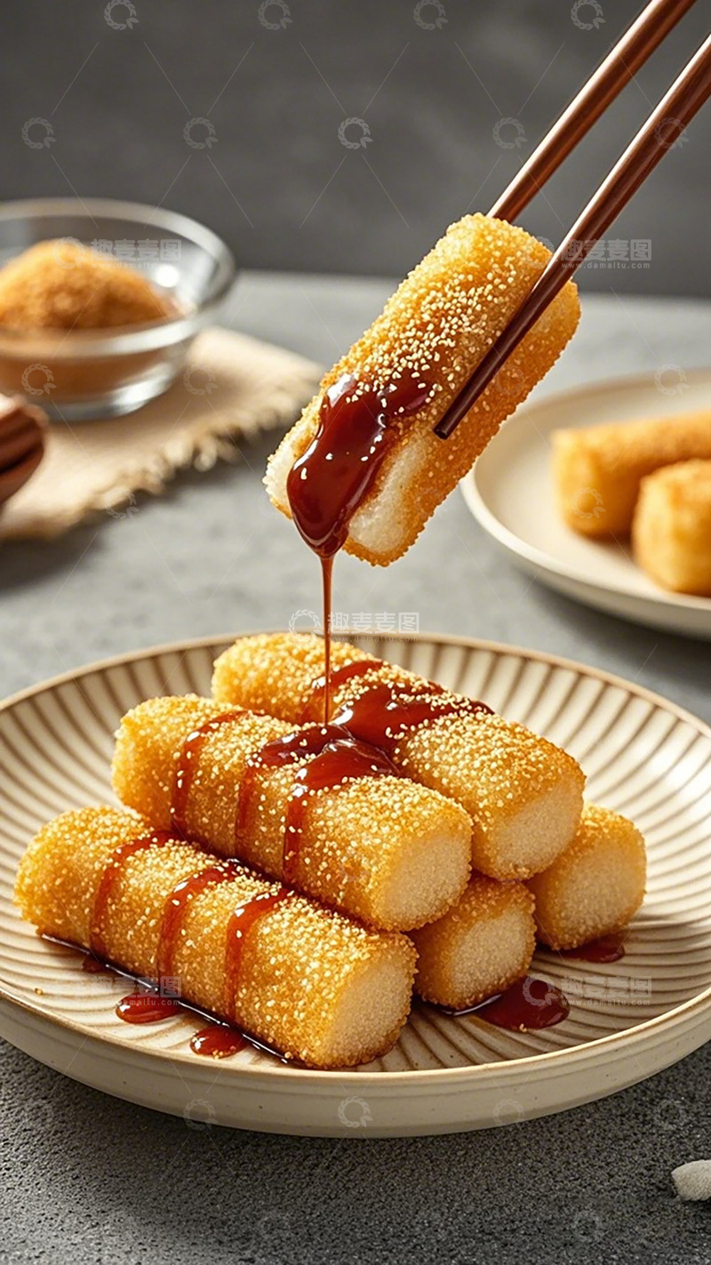 高清大图下载【趣麦麦图】中式点心驴打滚