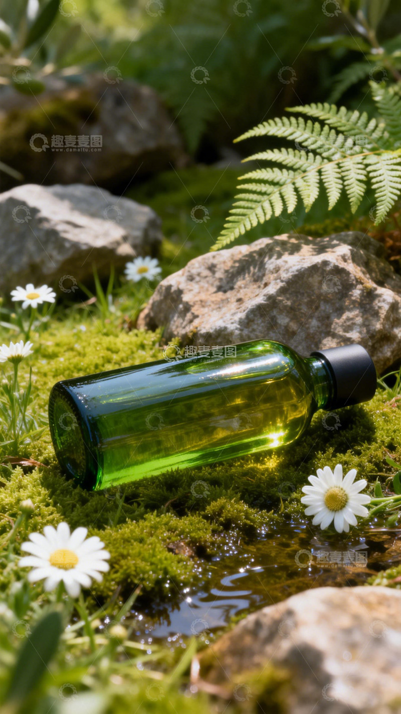 高清大图下载【趣麦麦图】绿色瓶子自然场景