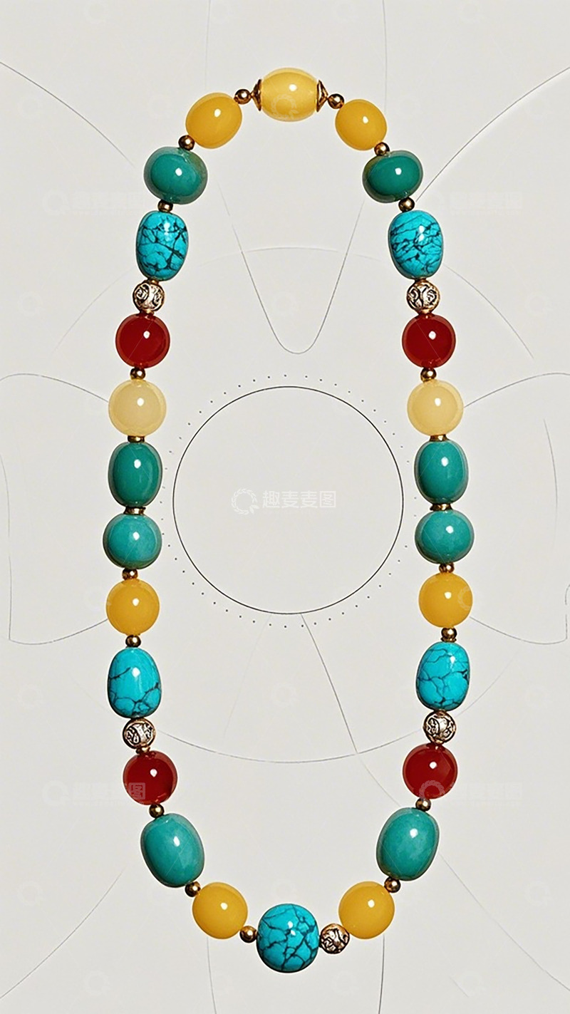 高清大图下载【趣麦麦图】多彩珠子项链饰品