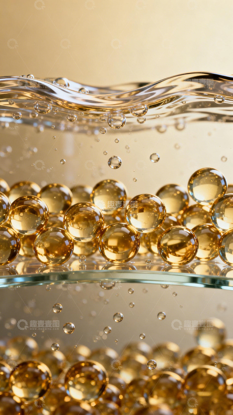 高清大图下载【趣麦麦图】金色油珠水滴摄影