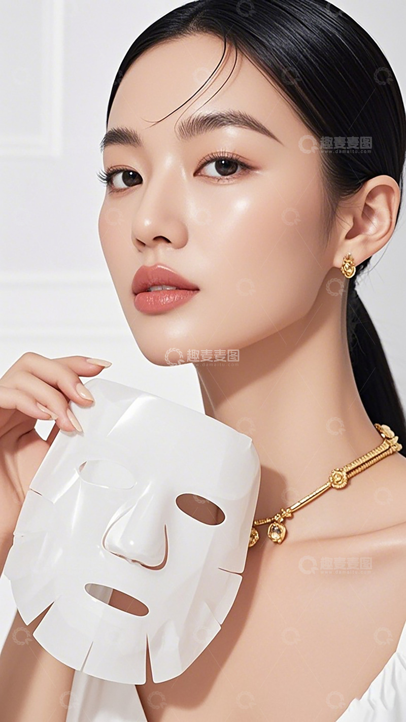 高清大图下载【趣麦麦图】时尚护肤美女面膜广告素材