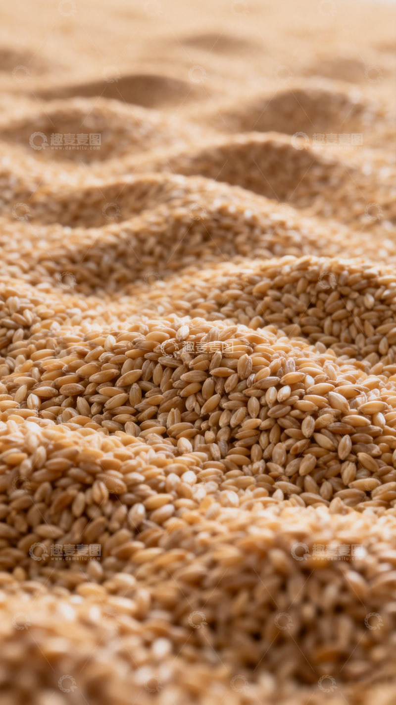 高清大图下载【趣麦麦图】谷物特写糙米堆积