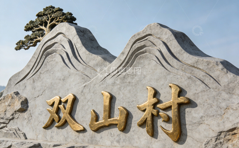 高清大图下载【趣麦麦图】石雕山村景观