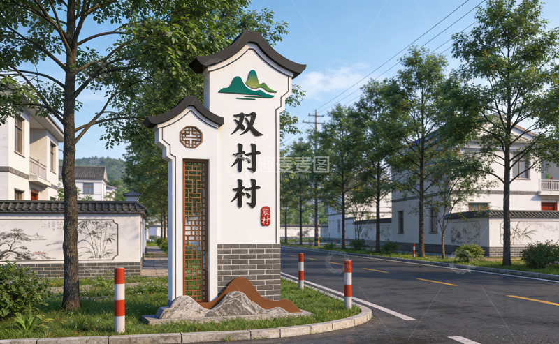 高清大图下载【趣麦麦图】中国传统村牌效果图