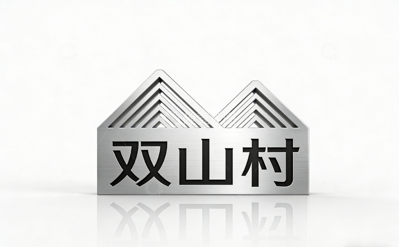 高清大图下载【趣麦麦图】金属风格双山村标志设计