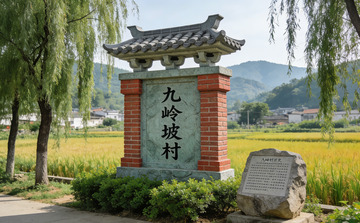乡村风光石碑美景