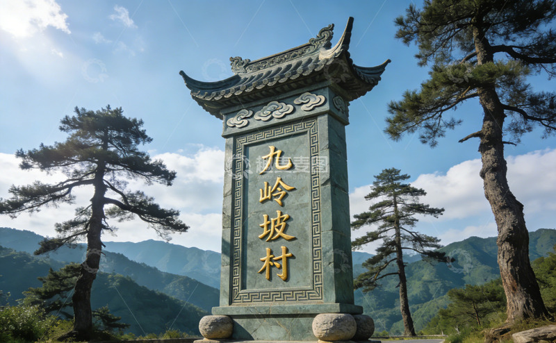 高清大图下载【趣麦麦图】青山古碑风景摄影