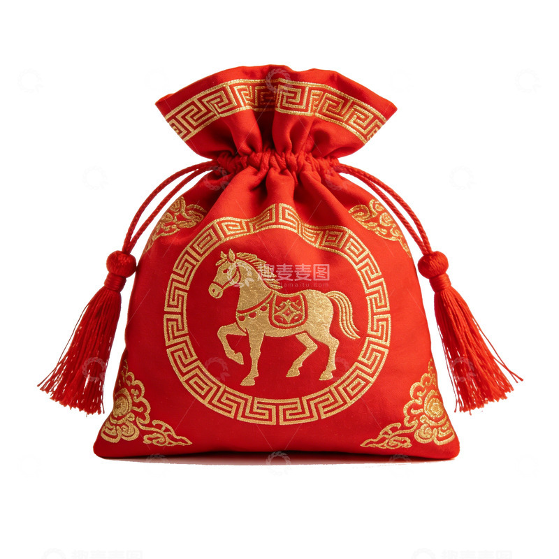 高清大图下载【趣麦麦图】喜庆红色福袋