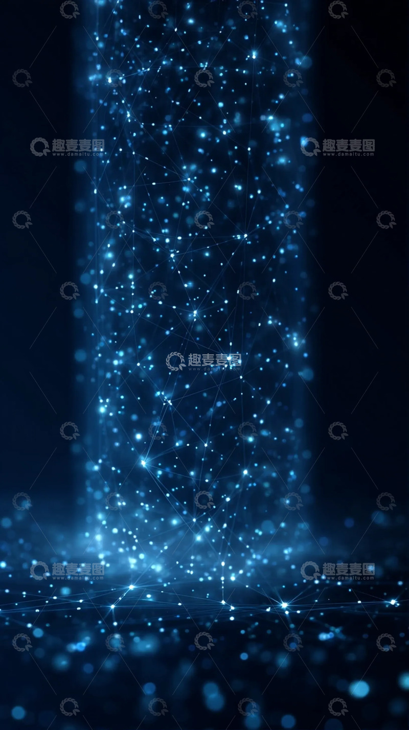 高清大图下载【趣麦麦图】幽蓝星点裹的光瀑流纹