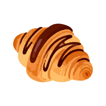 卡通糕点巧克力可颂插画